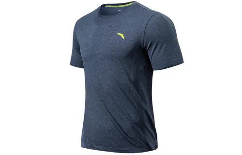 ANTA T Shirts Men's Moon Blue Crew Neck Moderate Straight Fit