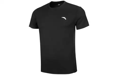 ANTA T Shirts Men's Black Crew Neck Thin Straight Fit