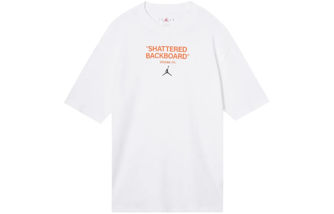Jordan T Shirts Men's White Crew Neck Moderate Straight Fit