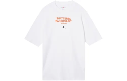 Jordan T Shirts Men's White Crew Neck Moderate Straight Fit
