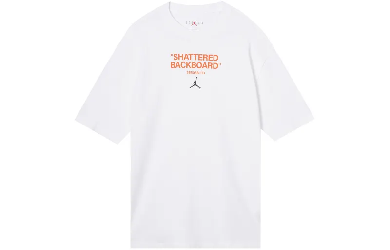Jordan T Shirts Men's White Crew Neck Moderate Straight Fit