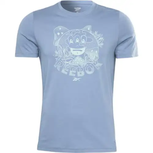 Reebok T Shirts Men's Blue Crew Neck Thin Straight Fit