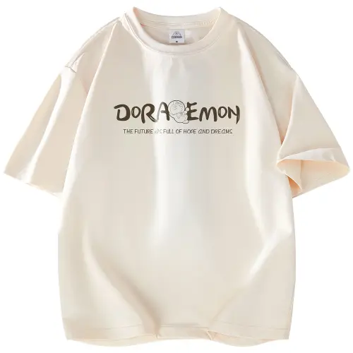 Doraemon T Shirts Unisex Crew Neck Moderate Straight Fit