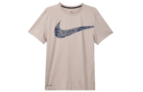 Nike T Shirts Men's Gray Crew Neck Moderate Straight Fit