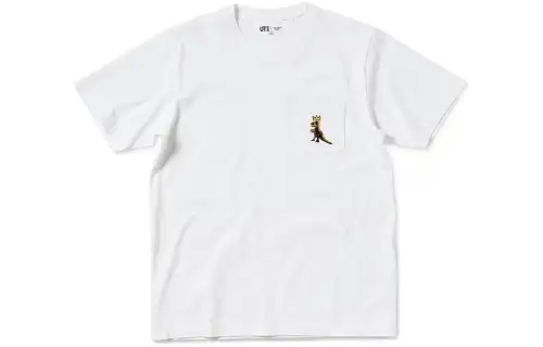 UNIQLO T Shirts Unisex White Crew Neck Moderate Straight Fit