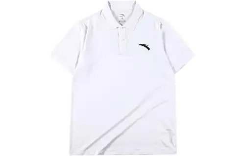 ANTA T Shirts Men's White Polo Collar Moderate Straight Fit