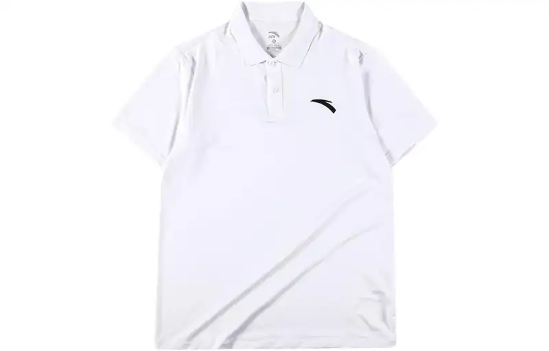 ANTA T Shirts Men's White Polo Collar Moderate Straight Fit