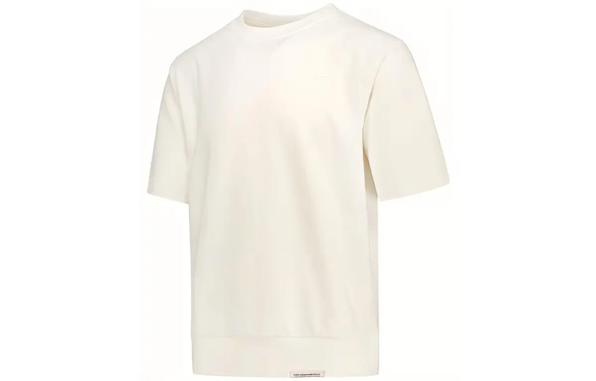 Nike T-Shirts Men's Sail White Crew Neck Moderate Straight Fit