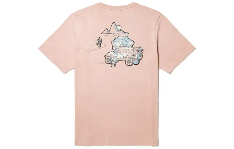 Timberland T Shirts Unisex Light Pink Crew Neck Moderate Straight Fit