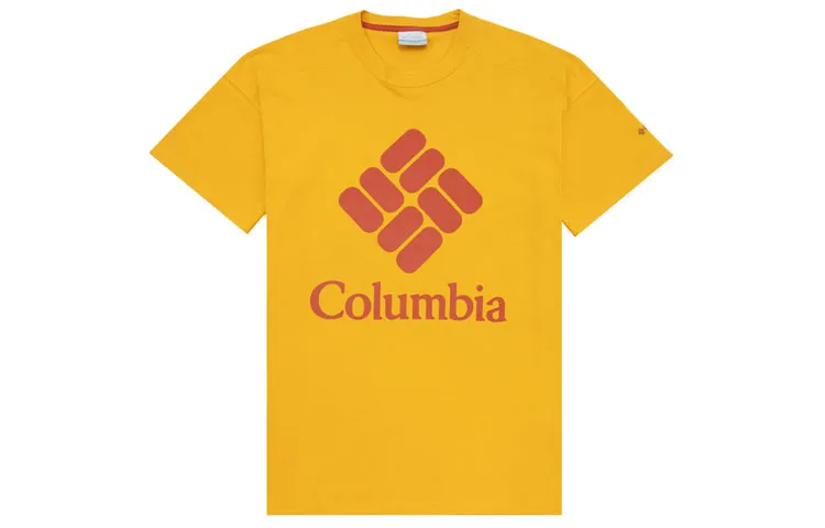 Columbia Crew Neck Fitted Straight Fit Short Sleeved T Shirt Men's Orange