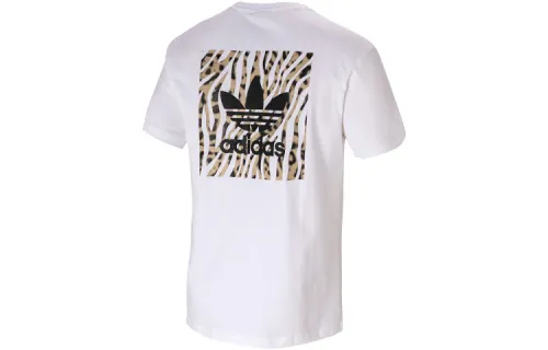 Adidas Originals T Shirts Men's White Crew Neck Moderate Straight Fit