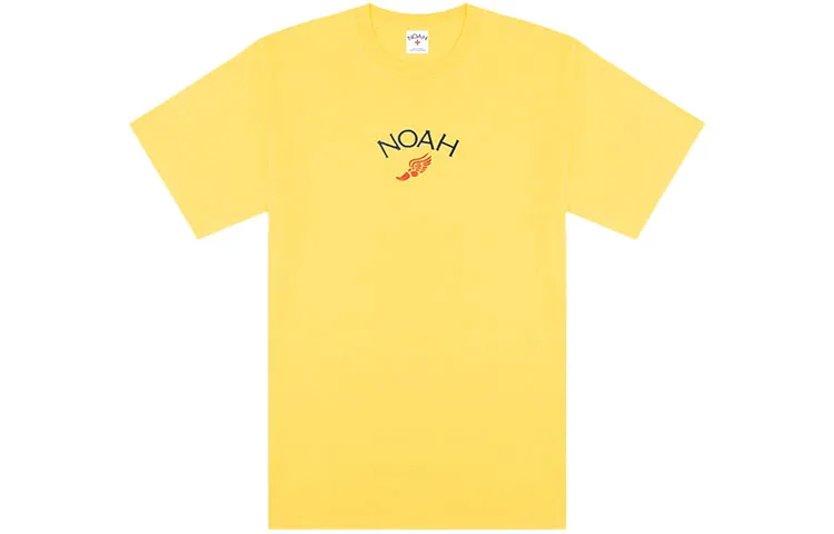 NOAH T Shirts Unisex Yellow Crew Neck Moderate Straight Fit