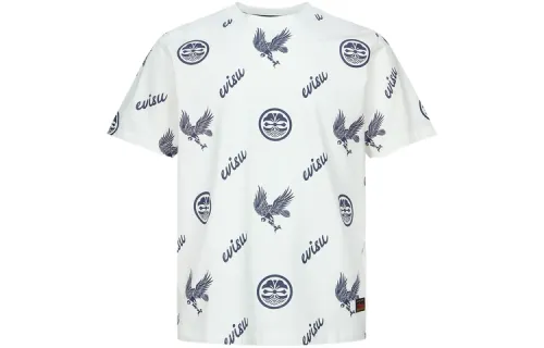 EVISU T Shirts Men's White Crew Neck Moderate Straight Fit