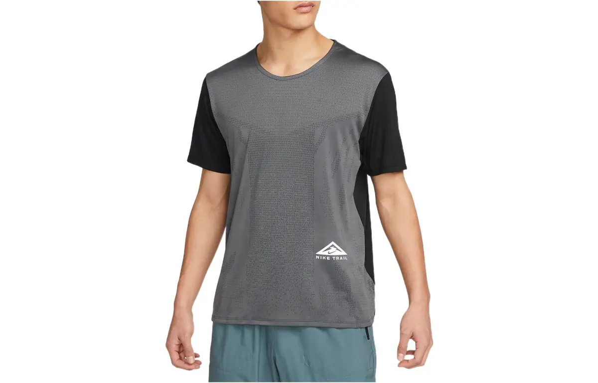 Nike T-Shirts Men's Black Gray Color Crew Neck Moderate Straight Fit