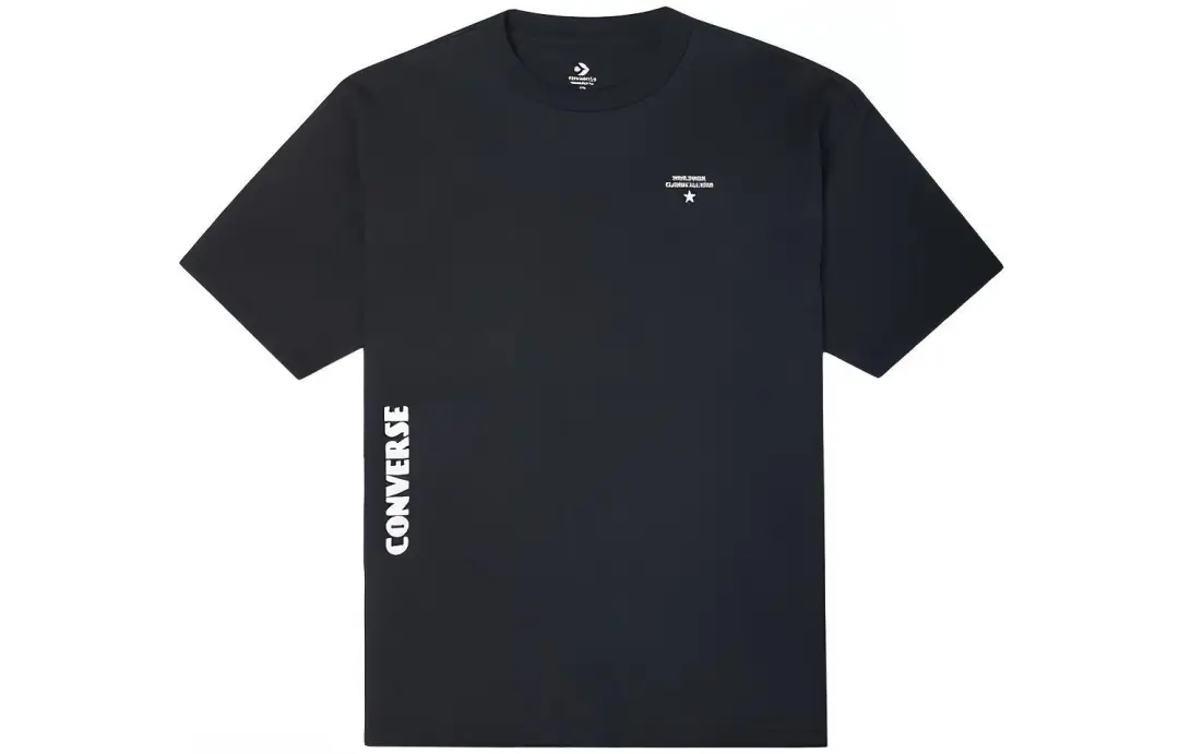 Converse T Shirts Men's Black Crew Neck Moderate Straight Fit