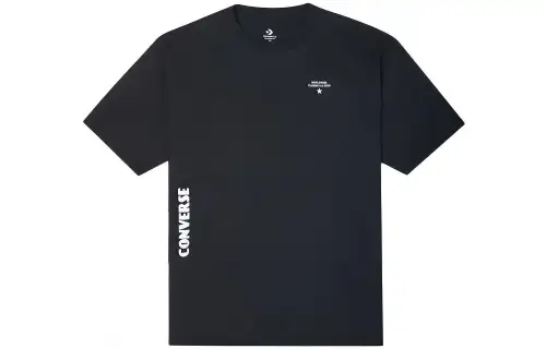 Converse T Shirts Men's Black Crew Neck Moderate Straight Fit