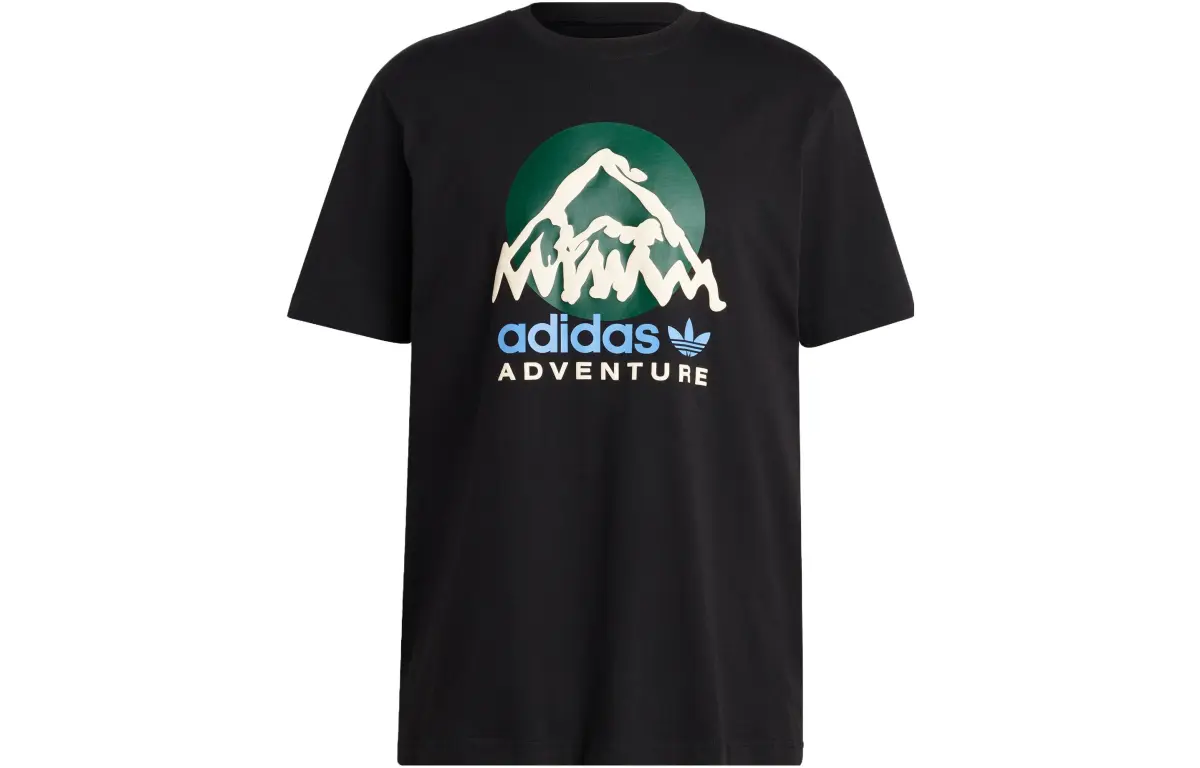 Adidas Originals ADVENTURE MOUNTAIN FRONT T Shirt Men's Black