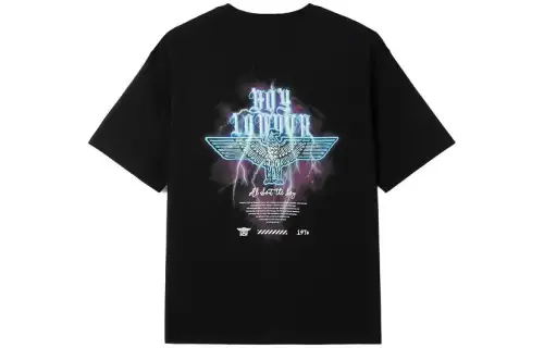 Boy London T Shirts Unisex Black Crew Neck Moderate Straight Fit