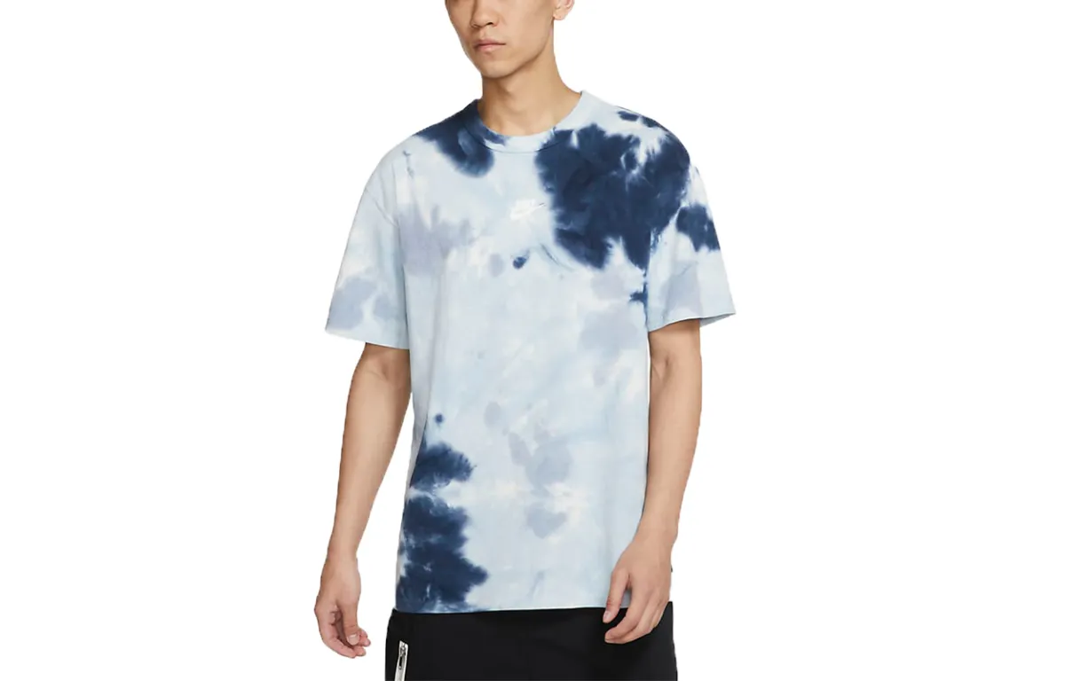 Nike T-Shirts Men's Slate Blue Crew Neck Moderate Straight Fit