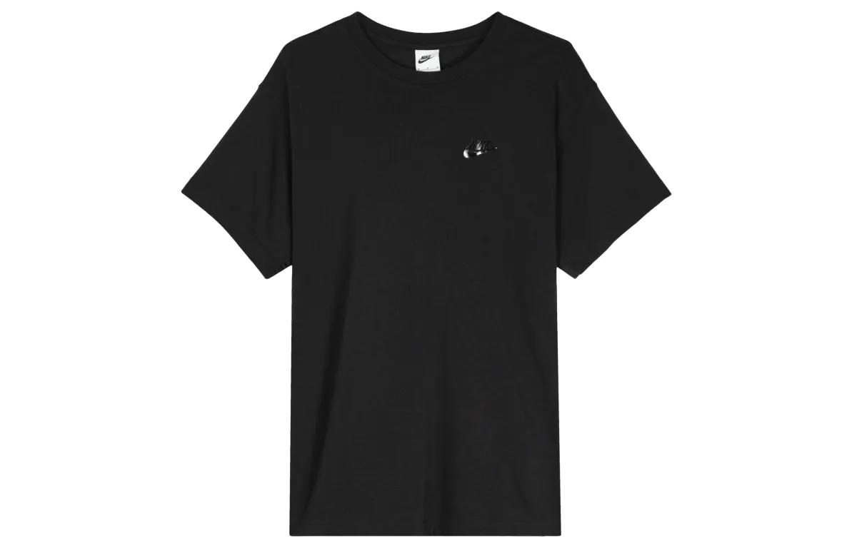 Nike T-Shirts Men's Black Crew Neck Moderate Straight Fit