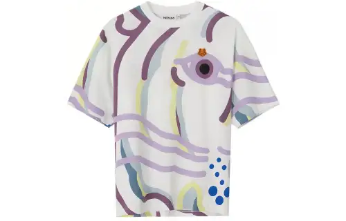 KENZO T Shirts Men's White Crew Neck Moderate Straight Fit