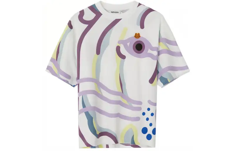 KENZO T Shirts Men's White Crew Neck Moderate Straight Fit