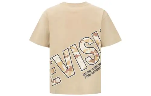 EVISU T Shirts Men's Sand Crew Neck Moderate Straight Fit