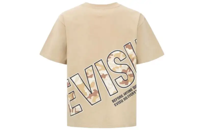 EVISU T Shirts Men's Sand Crew Neck Moderate Straight Fit