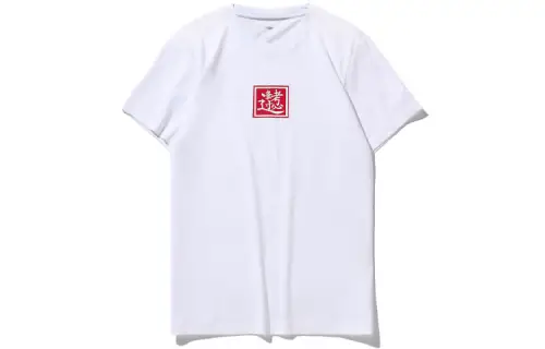 Li Ning Sports Fashion Collection T Shirts Unisex White Crew Neck Moderate Straight Fit