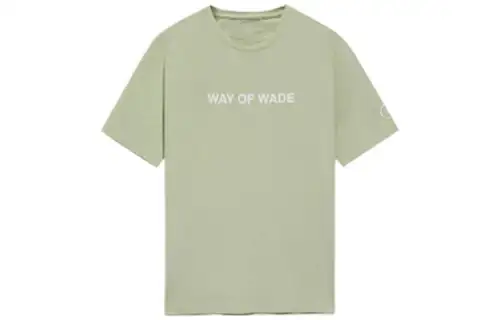 Li Ning T Shirts Unisex Aqua Celadon Green Crew Neck Moderate Straight Fit