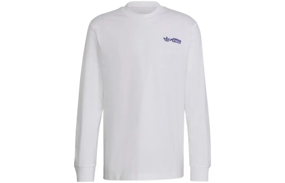 Adidas Originals T-Shirts Men's White Crew Neck Moderate Straight Fit