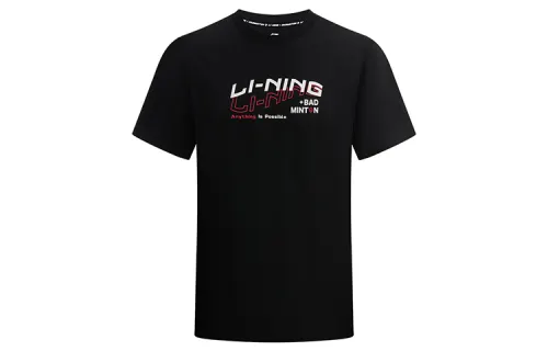 Li Ning Badminton Collection Regular T Shirt Unisex Black