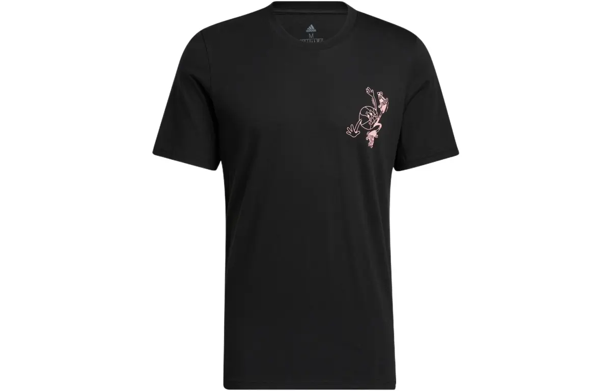 Adidas T-Shirts Men's Black Crew Neck Moderate Straight Fit