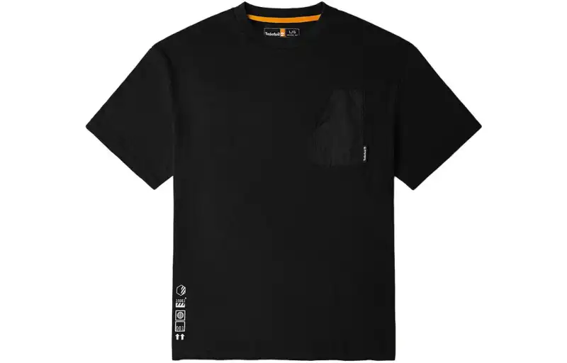 Timberland T Shirts Men's Black Crew Neck Moderate Straight Fit
