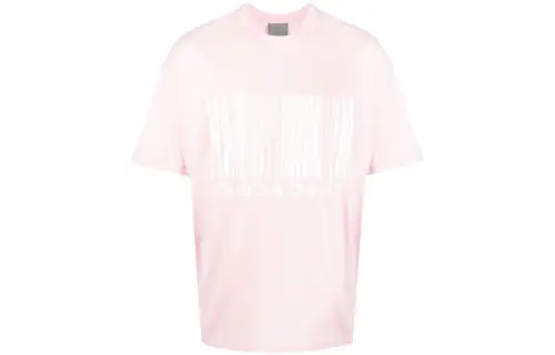 Vetements T Shirts Men's Pink Crew Neck Moderate Straight Fit