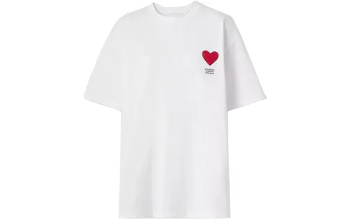 Burberry T Shirts Unisex White Crew Neck Moderate Straight Fit