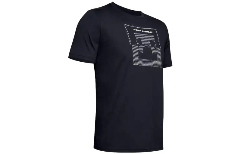 Under Armour T Shirts Men's Black Crew Neck Moderate Straight Fit