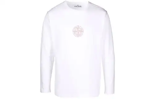 STONE ISLAND T Shirts Men's White Crew Neck Moderate Straight Fit