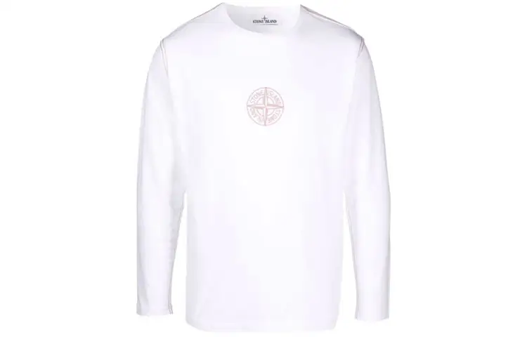 STONE ISLAND T Shirts Men's White Crew Neck Moderate Straight Fit