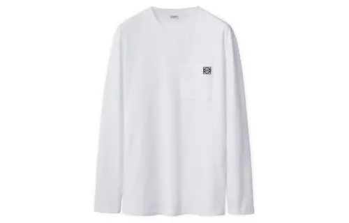 LOEWE T Shirts Men's White Crew Neck Moderate Straight Fit
