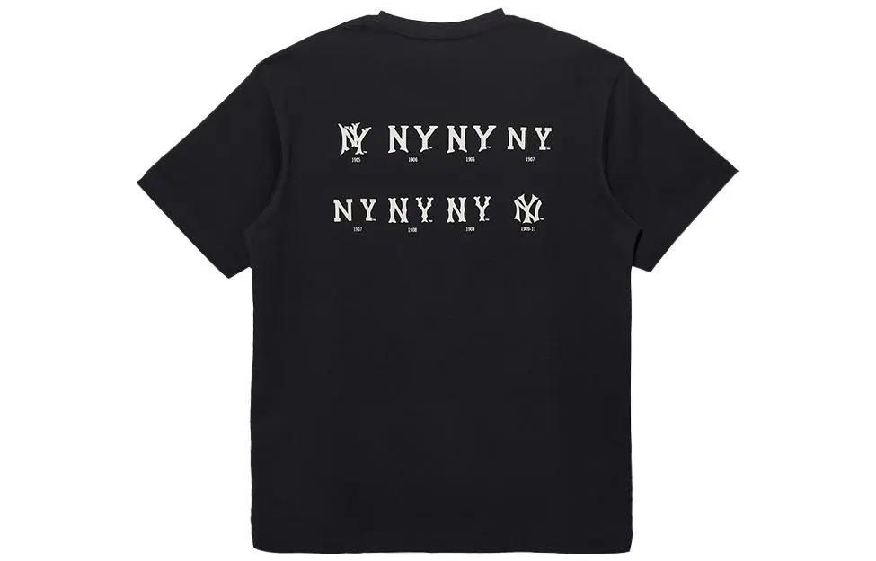 New Era T-Shirts Unisex Black Crew Neck Moderate