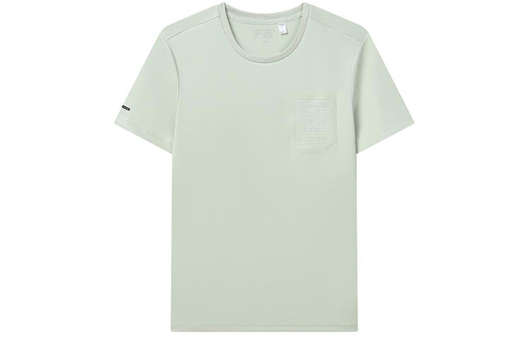 FILA T Shirts Men's Mint Green Crew Neck Moderate Straight Fit