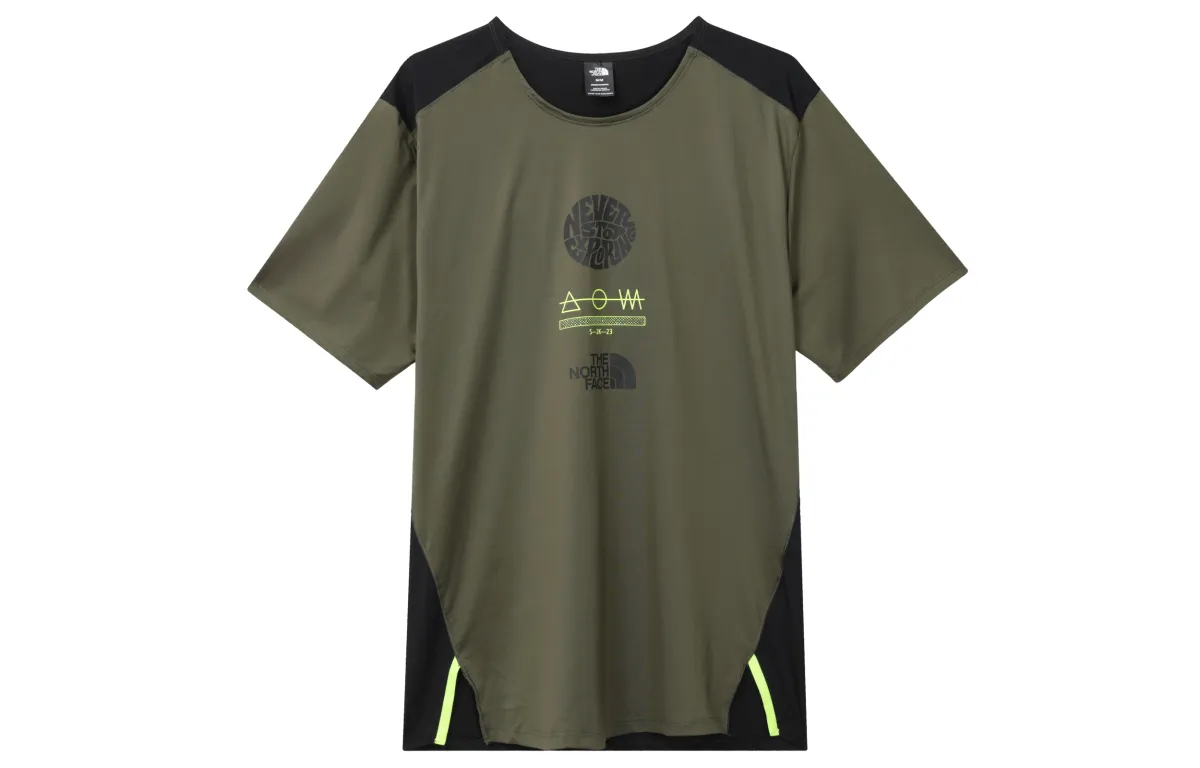 THE NORTH FACE T-Shirts Men's Army Green Crew Neck Moderate Other