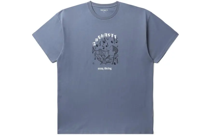 Carhartt WIP SS23 T-Shirts Men's Blue Crew Neck Moderate Straight Fit