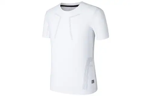 ANTA T Shirts Men's White Crew Neck Moderate Straight Fit