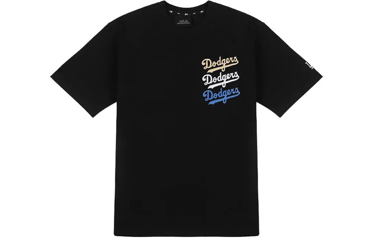 MLB Los Angeles Dodgers T-Shirts Unisex Black Crew Neck Moderate Straight Fit