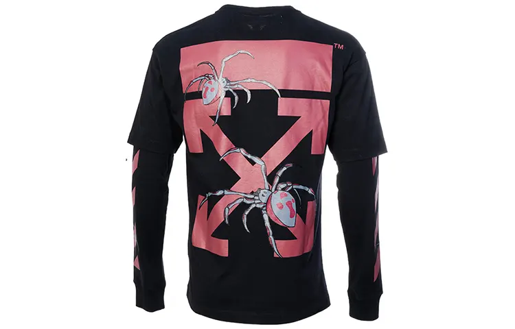 OFF WHITE FW20 T Shirts Men's Black Crew Neck Moderate Mock Two Piece