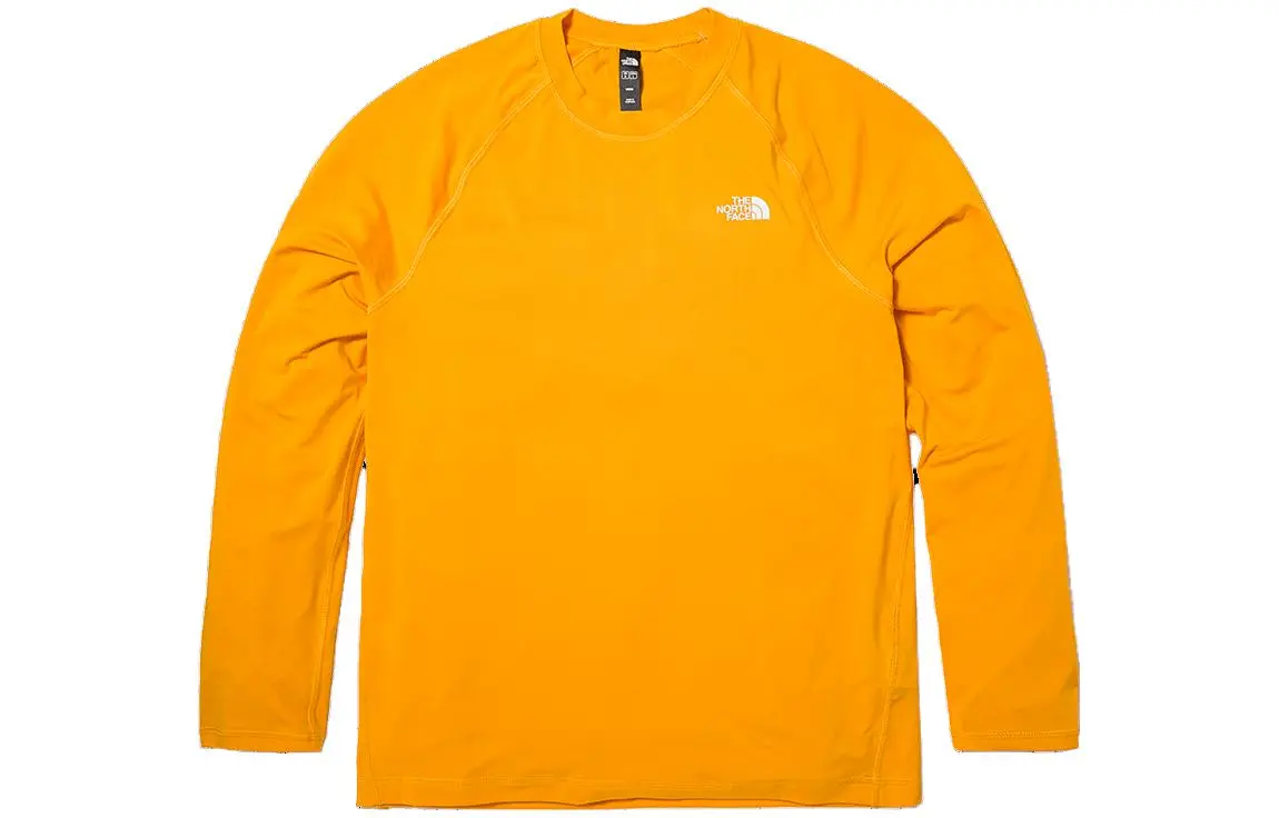 THE NORTH FACE T-Shirts Men's Yellow Crew Neck Moderate Straight Fit