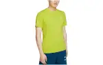 Nike T Shirts Men's Yellow Green Crew Neck Moderate Straight Fit