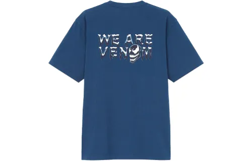 UNIQLO Drop Shoulder Sleeve T Shirt Unisex Navy Blue